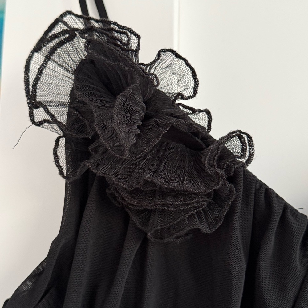 River Island Black Ruched Midi Dress - Picture 4 of 4